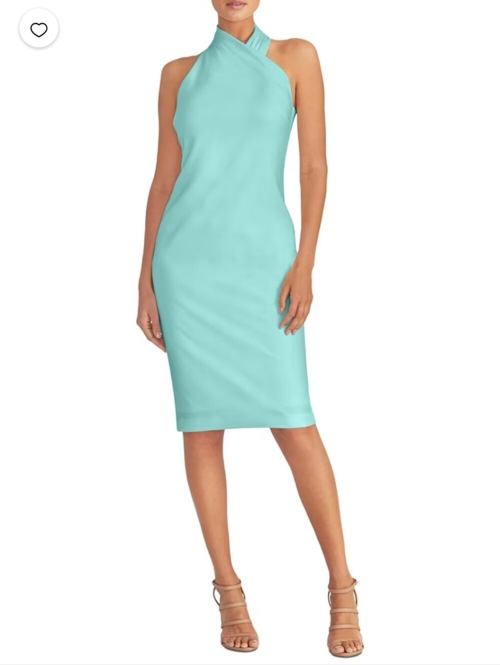 Rachel Roy Aqua Halter Sheath Dress
